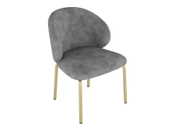 Cadeira de jantar - 47,5 x 56 x 74 cm - cadeira para penteadeira - pés dourados - chenille - cinza