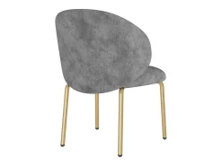Cadeira de jantar - 47,5 x 56 x 74 cm - cadeira para penteadeira - pés dourados - chenille - cinza