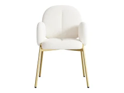 Cadeira de jantar - 55 x 64,5 x 88 cm - cadeira para penteadeira - pés dourados - veludo - bege