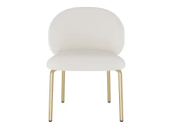 Cadeira de jantar - 47,5 x 56 x 74 cm - cadeira para penteadeira - pés dourados - chenille - bege