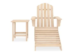 Cadeira de jardim Adirondack c/ otomano e mesa abeto maciço