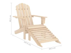 Cadeira de jardim Adirondack c/ otomano e mesa abeto maciço