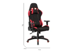 Cadeira de jogos Bundaberg, Poltrona de jogos para adultos, Cadeira de mesa, 57x72h124/134 cm, Preto e Vermelho