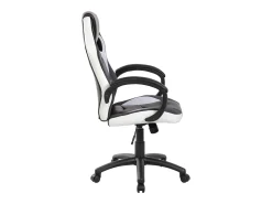 Cadeira de jogos Caloundra, Poltrona de jogos para adultos, Cadeira de mesa, 66x61h104/114 cm, Preto e Branco