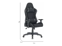 Cadeira de jogos Daren, Poltrona de jogos para adultos, Cadeira de mesa, 57x72h124/134 cm, Preto