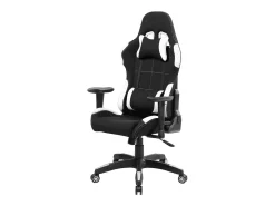 Cadeira de jogos Daren, Poltrona de jogos para adultos, Cadeira de mesa, 57x72h124/134 cm, Preto e Branco