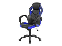 Cadeira de jogos Darlanc, Poltrona de jogos para adultos, Cadeira de mesa, 66x61h104/114 cm, Preto e Azul