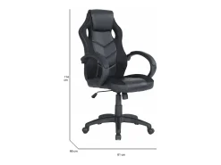 Cadeira de jogos Darlanc, Poltrona de jogos para adultos, Cadeira de mesa, 66x61h104/114 cm, Preto