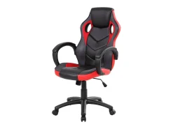 Cadeira de jogos Darlanc, Poltrona de jogos para adultos, Cadeira de mesa, 66x61h104/114 cm, Preto e Vermelho