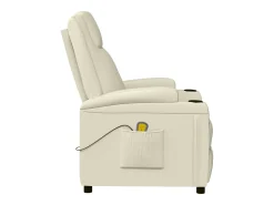 Cadeira de massagens couro artificial branco nata