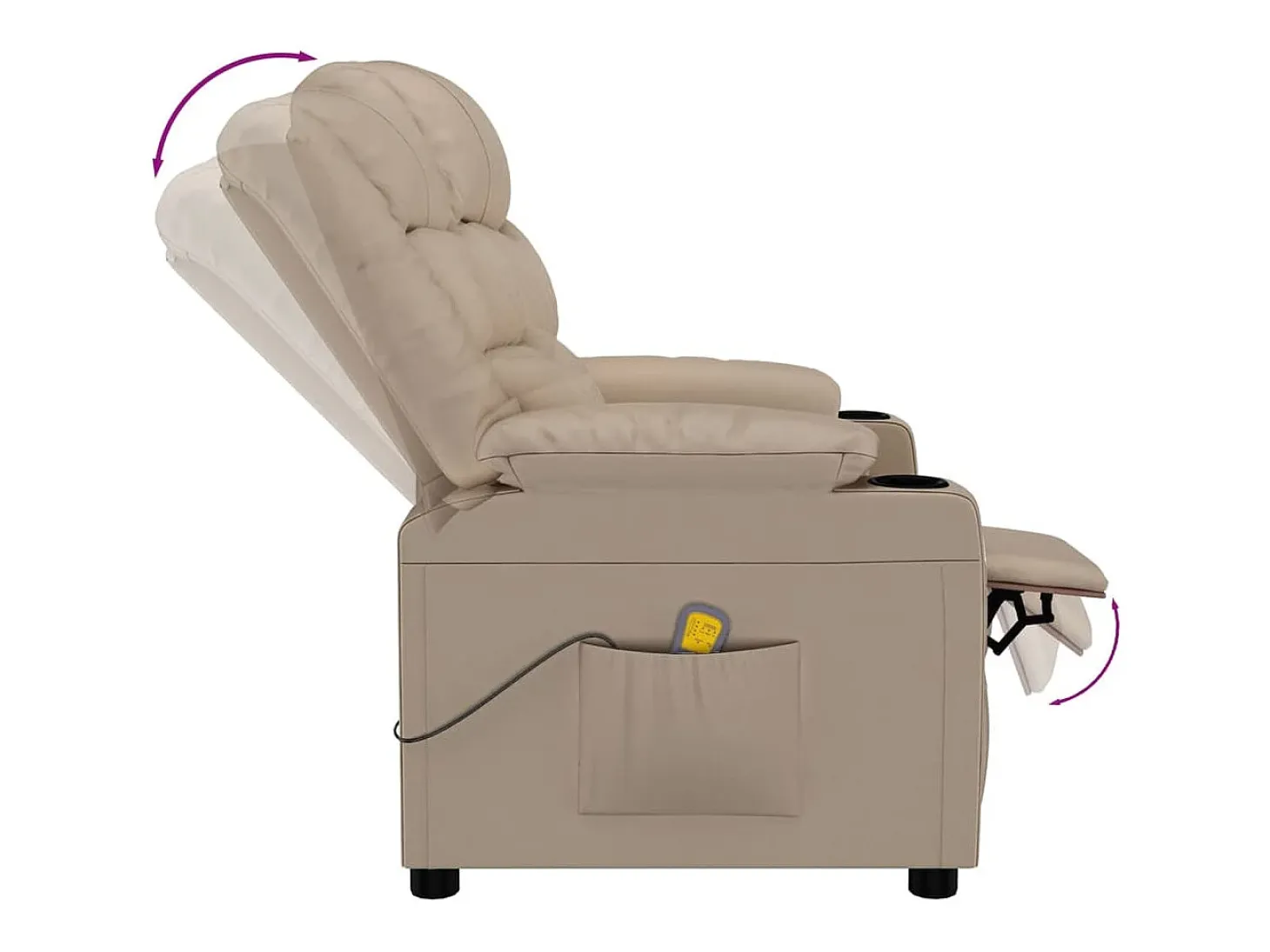 Cadeira de massagens couro artificial cappuccino