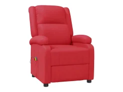 Cadeira de massagens couro artificial vermelho