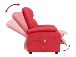 Cadeira de massagens couro artificial vermelho