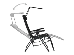 Cadeira de pátio dobrável textilene preto
