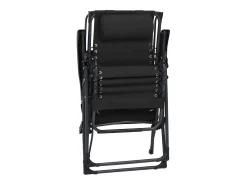 Cadeira de pátio dobrável textilene preto