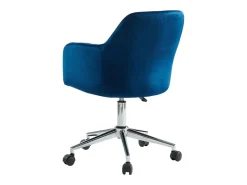 Cadeira de secretária - Veludo azul - Altura regulável - ELEANA