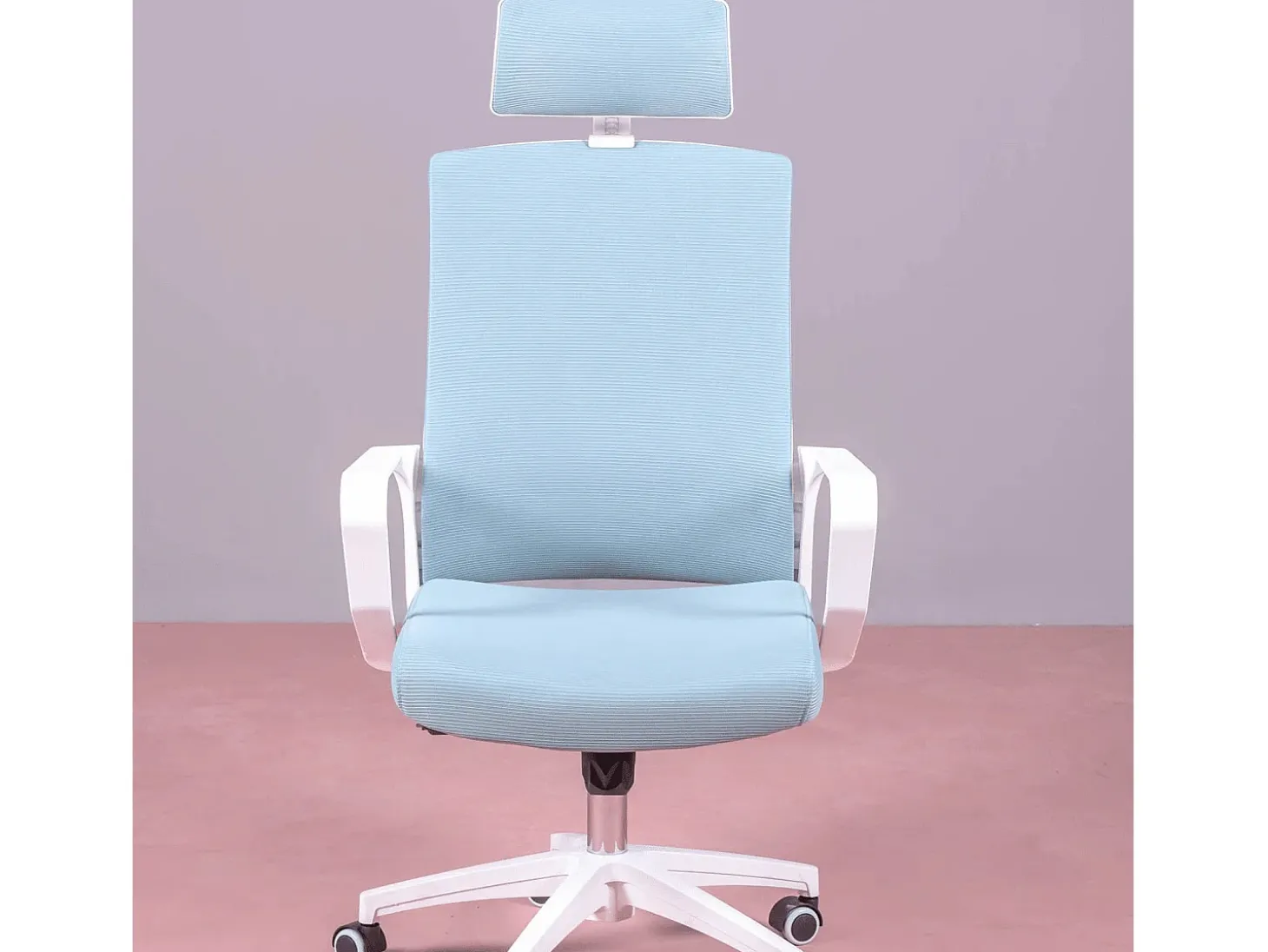 Cadeira de secretária ergonómica em mesh respirável e apoio de cabeça ajustável - Mesh - Azul