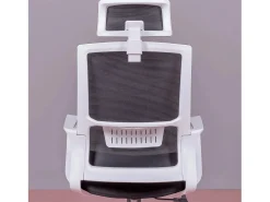 Cadeira de secretária ergonómica em mesh respirável e apoio de cabeça ajustável - Mesh - Preto