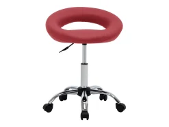 Cadeira de trabalho com rodas couro artificial vermelho tinto