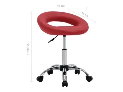 Cadeira de trabalho com rodas couro artificial vermelho tinto