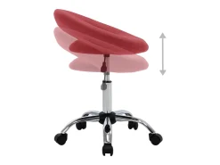 Cadeira de trabalho com rodas couro artificial vermelho tinto
