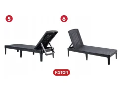 Cadeira dobrável de praia Keter Garden Lounger castanho