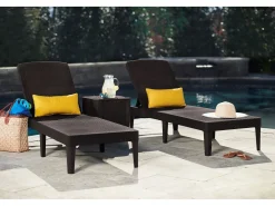 Cadeira dobrável de praia Keter Garden Lounger castanho