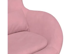 Cadeira Egg com Puff Rosa Veludo