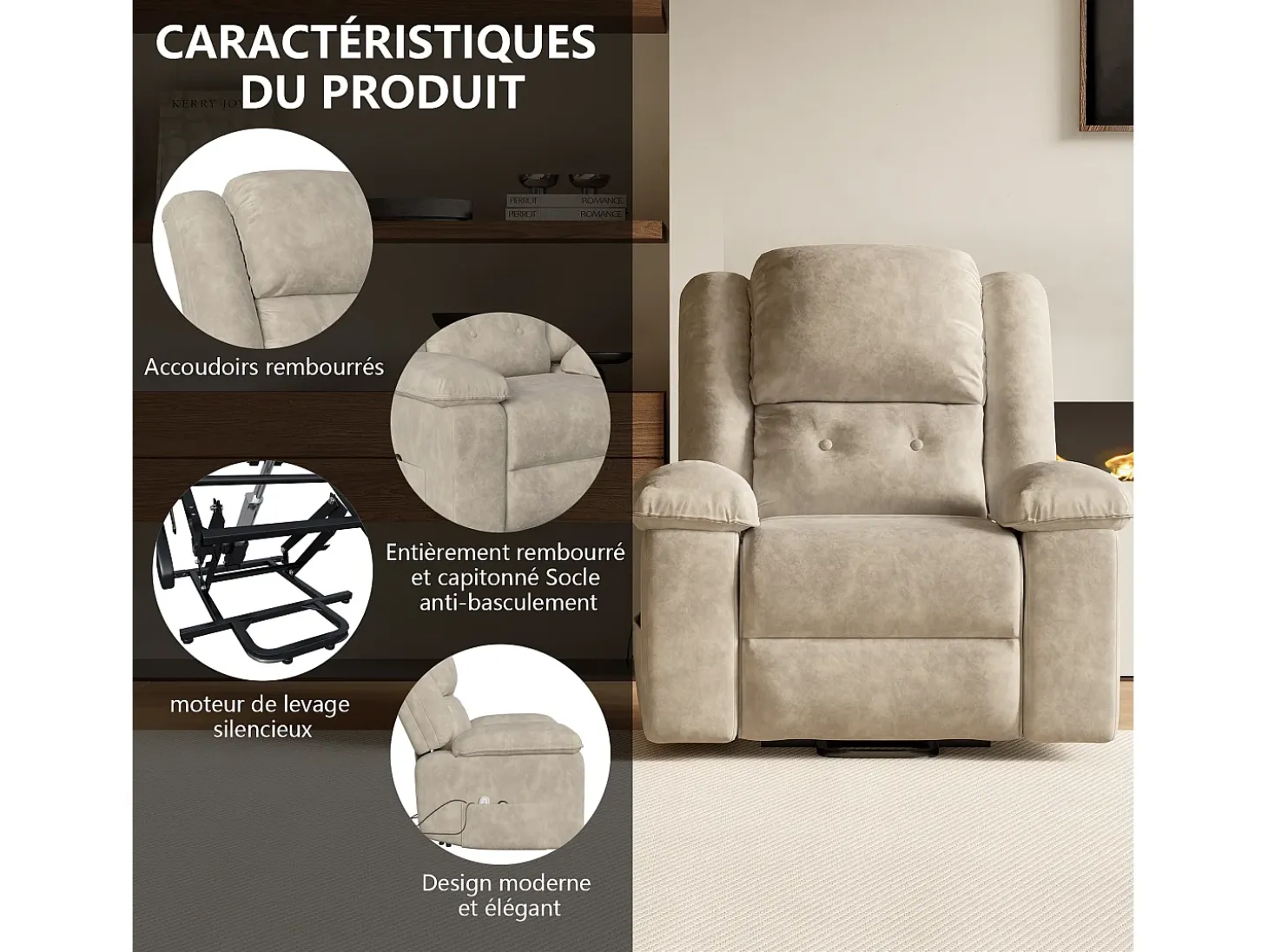 Cadeira elétrica de luxo para relaxamento e massagem