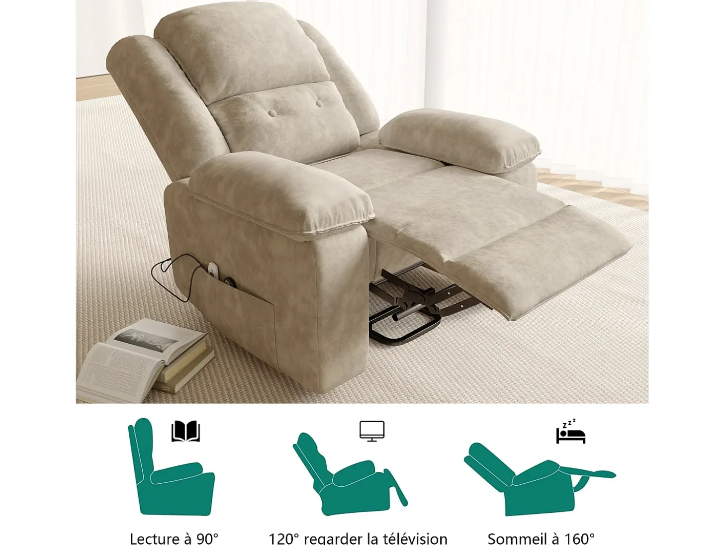 Cadeira elétrica de luxo para relaxamento e massagem