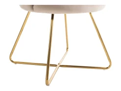 Cadeira em veludo e metal bege e dourado - FIORI II