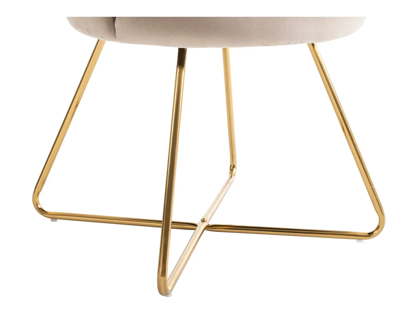 Cadeira em veludo e metal bege e dourado - FIORI II