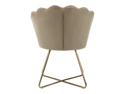 Cadeira em veludo e metal bege e dourado - FIORI II