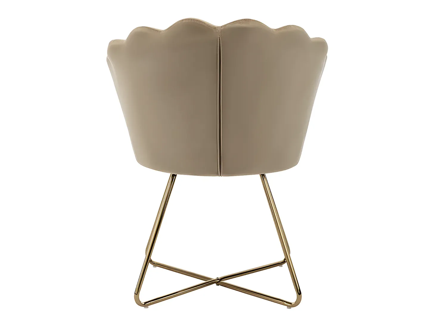 Cadeira em veludo e metal bege e dourado - FIORI II