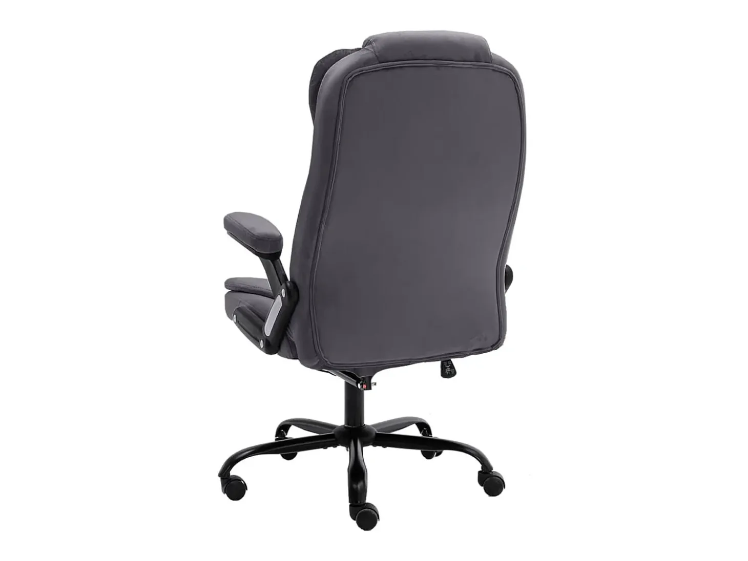 Cadeira escritório c/ função de massagem veludo cinzento-escuro