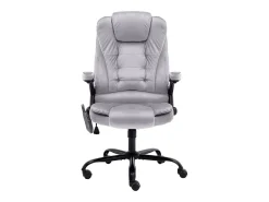 Cadeira escritório c/ função de massagem veludo cinzento-claro