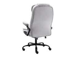 Cadeira escritório c/ função de massagem veludo cinzento-claro