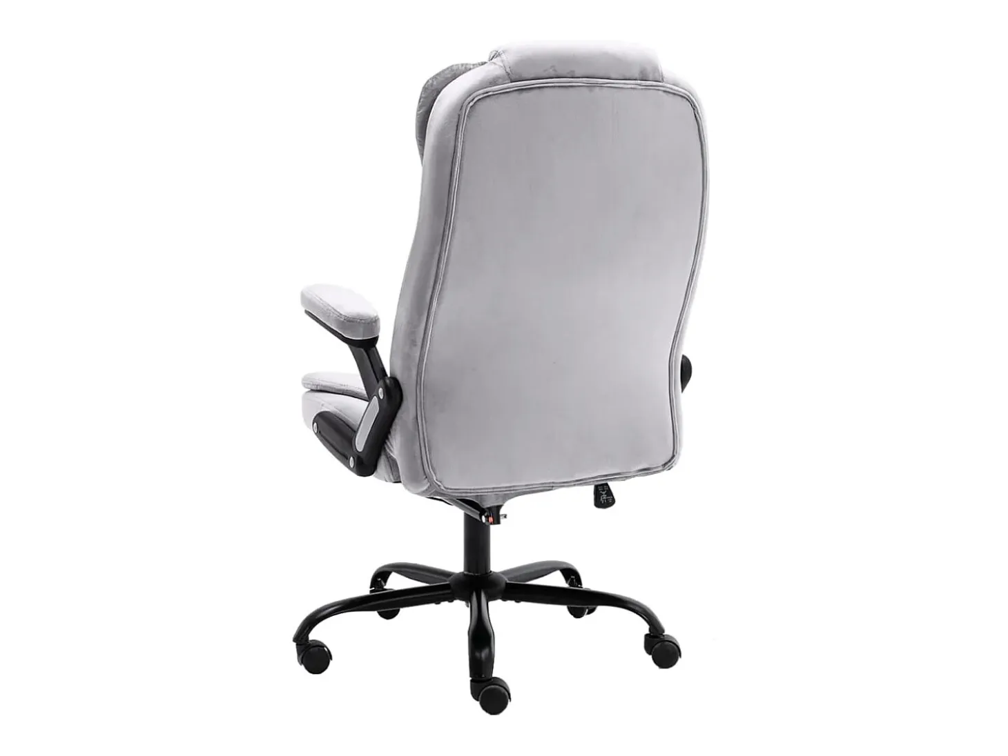 Cadeira escritório c/ função de massagem veludo cinzento-claro