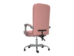 Cadeira escritório massagens reclinável couro artificial rosa