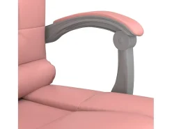 Cadeira escritório massagens reclinável couro artificial rosa