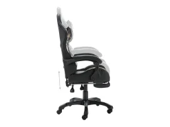 Cadeira estilo corrida c/ apoio pés couro art. preto/camuflado