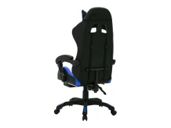 Cadeira estilo corrida c/ luzes LED RGB couro artif. azul/preto