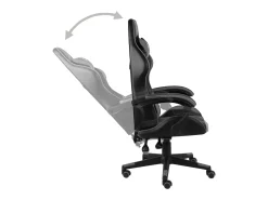Cadeira estilo corrida couro artificial preto e cinzento