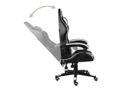 Cadeira estilo corrida couro artificial preto e branco