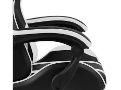 Cadeira estilo corrida couro artificial preto e branco