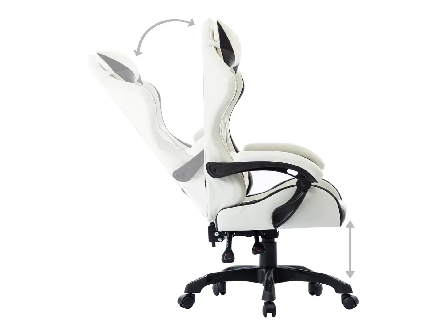 Cadeira estilo corrida couro artificial preto