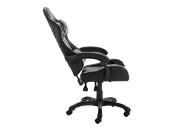 Cadeira estilo corrida couro artificial preto e camuflado