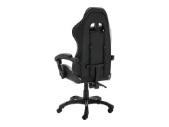 Cadeira estilo corrida couro artificial preto e camuflado