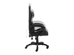 Cadeira estilo corrida couro artificial preto e camuflado