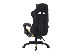 Cadeira estilo corrida luzes LED RGB couro artif. dourado/preto